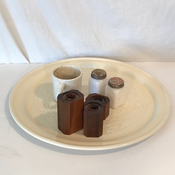 GIANT Holiday Tin Ceiling Metal Coffee Serving Tray  Embossed Round Serving Tray - Picture 11 of 11